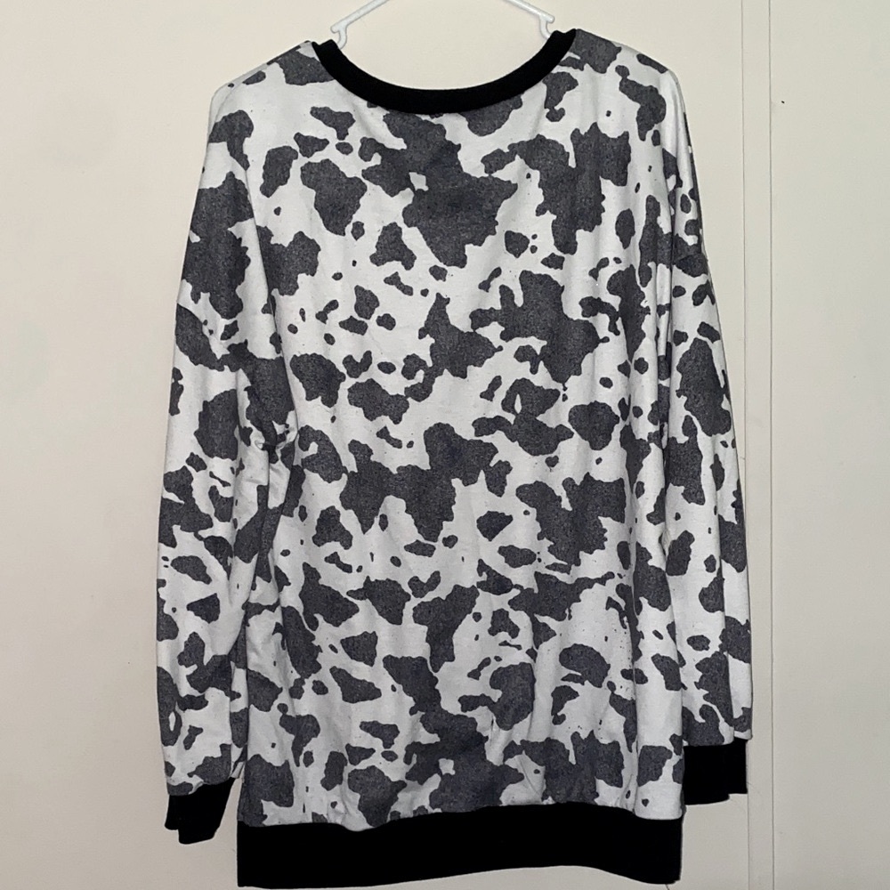 Cow Print Pullover - Picture 2 of 2